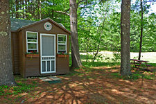 Pine Cabin Exterior at Ashuelot River Campground